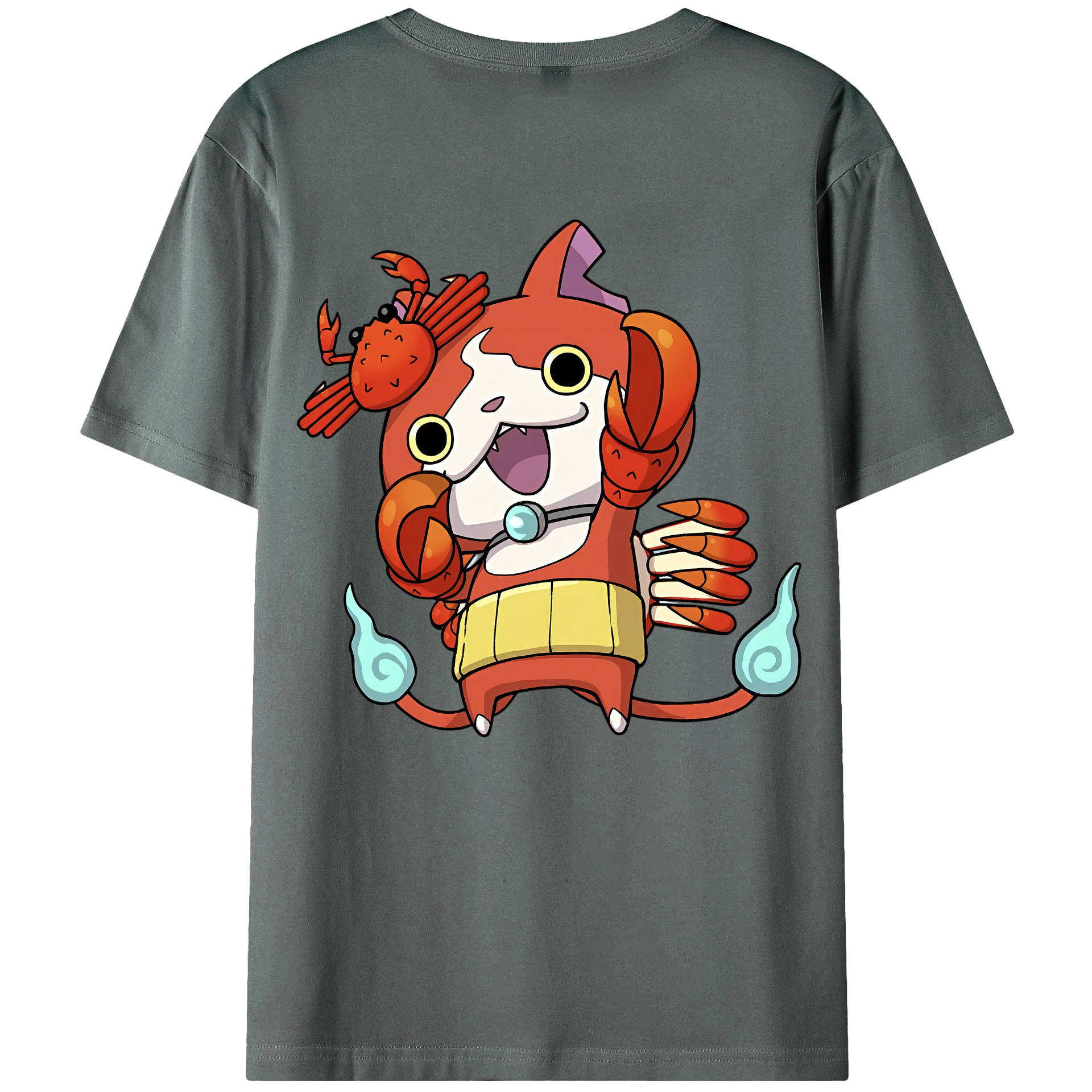 （画像用） 妖怪ウォッチ Yo-kai Watch 綿100％ メンズ半袖Tシャツ（バックプリント） 通気性